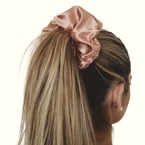 Pink Oversized Satin Scrunchie
